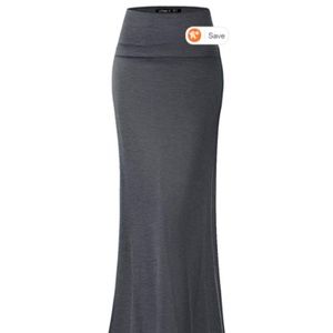 Basic Foldable High Waist Maxi Skirt